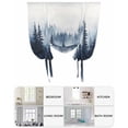 thumbnail image 6 of Navy Blue Forest Tie Up Curtains for Window, Thermal Insulated Balloon Shade Adjustable Rod Pocket Curtains Valance Panels for Kitchen Bathroom Cafe 42 x 63 Ombre Tree Abstract Art, 6 of 6