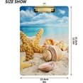 thumbnail image 3 of FMSHPON Starfish Seashells Beach Clipboard Hardboard Wood Nursing Clip Board and Pull for Standard A4 Letter 13x9 inches, 3 of 7