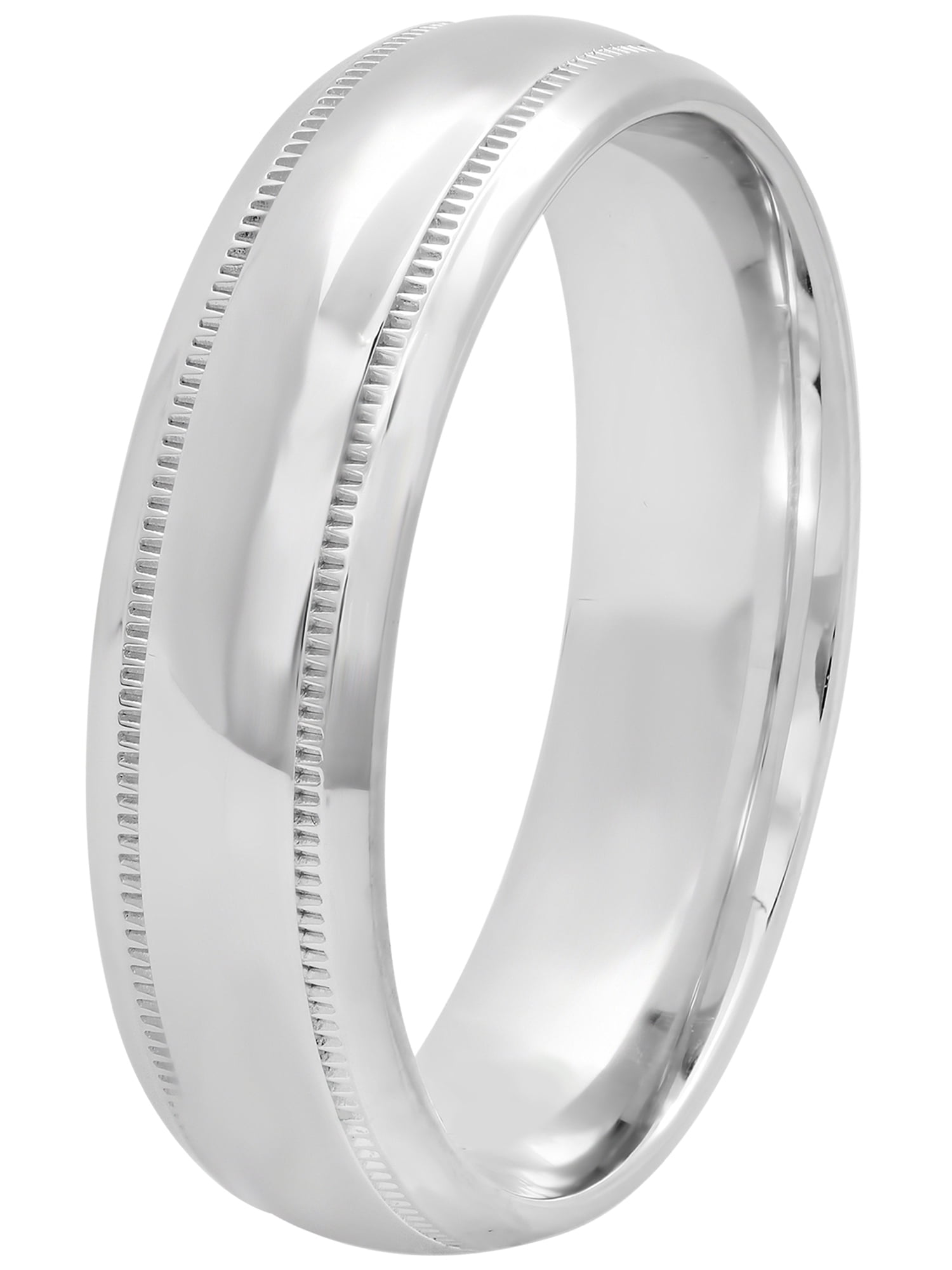 Jewelry Stores Network 4mm Flat Milgrain Sterling Silver Wedding Band Ring
