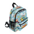 thumbnail image 2 of FORMRS School Backpack with Front Zippered Pocket 12" Elementary Student Travel Daypack, Cartoon Train Pattern, 2 of 6