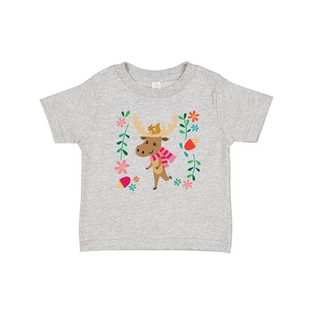 

Inktastic Woodland Moose Spring Flowers Gift Baby Girl T-Shirt