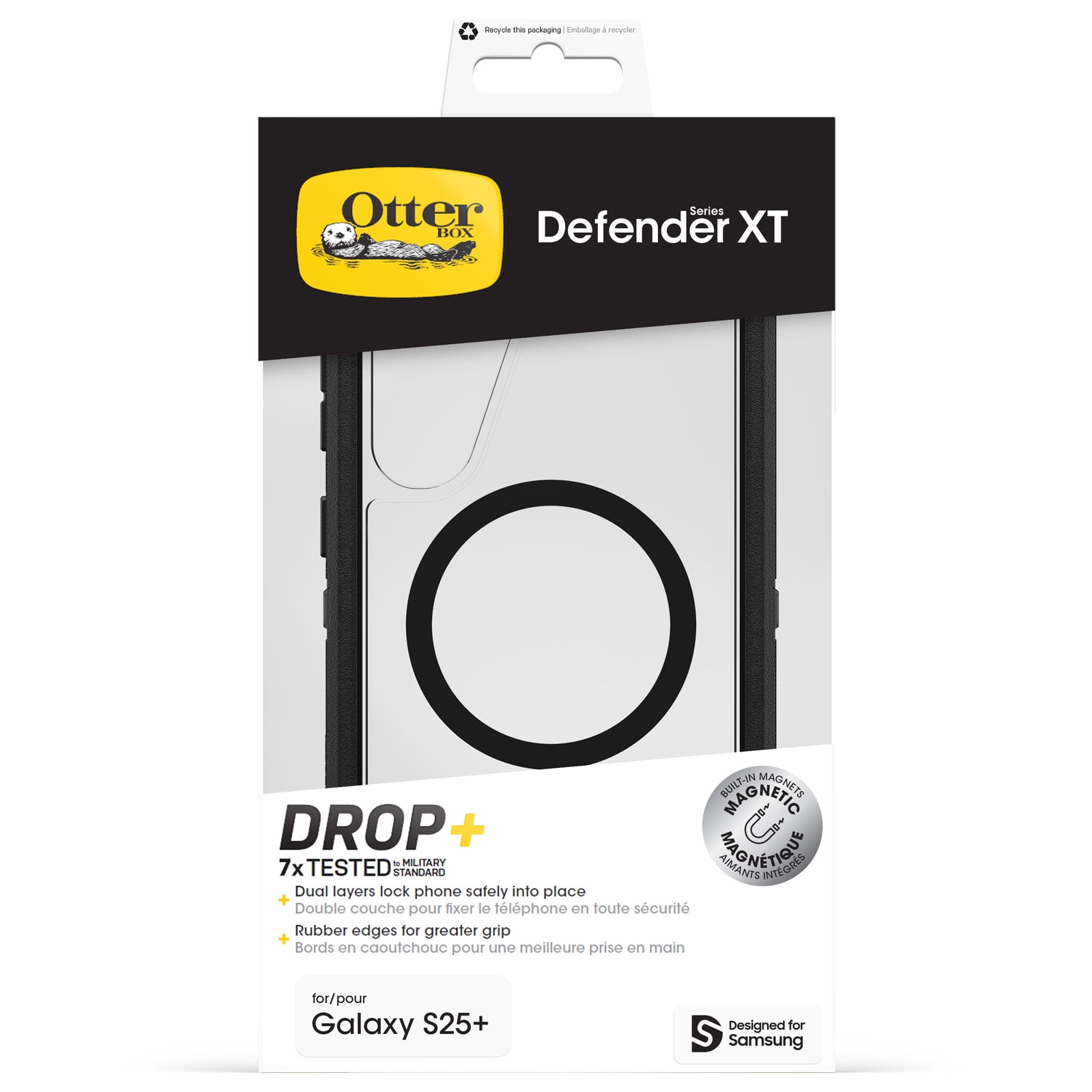 OtterBox Defender Series Pro XT Case with Magnets for Samsung Galaxy S25+- Dark Side