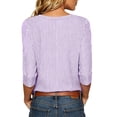 thumbnail image 5 of Zysthvn 3/4 Length Sleeve Womens Tops Striped Fall Lightweight Casual Women Tshirts V Neck Loose Fit Tops, 5 of 8