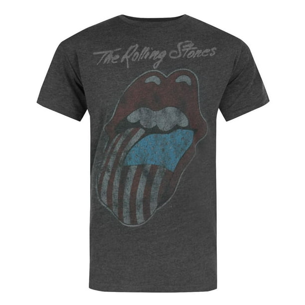Amplified - Camiseta oficial Rolling Stones USA Tour para hombre (Negro)