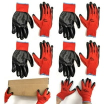 4 Pairs Work Gloves Nitrile Palm Coated Seamless Knit Protection Safety Work XL