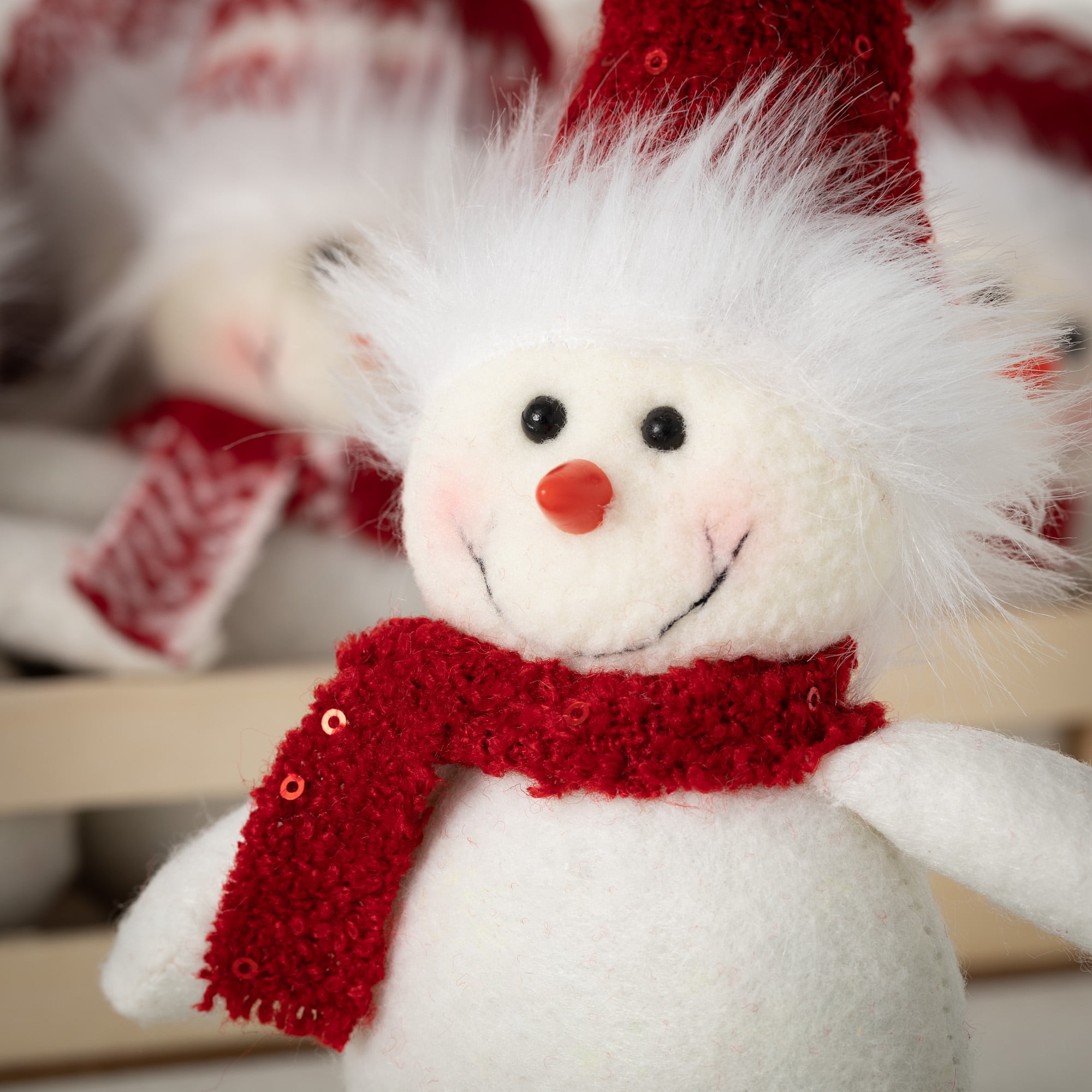 8.25"H Sullivans Crate Snowman Ornament Set 12, Multicolored