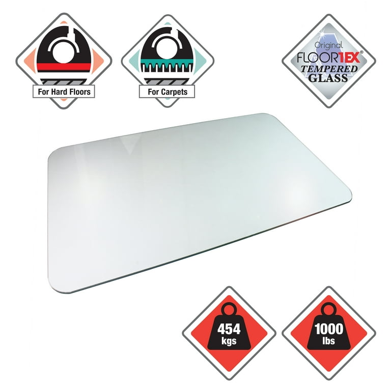 Cleartex Glaciermat Heavy Duty Glass Chair Mat for Hard Floors and