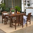 thumbnail image 2 of Walker Edison 5-Piece Chevron Outdoor Patio Dining Set in Dark Brown, 2 of 7