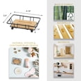 thumbnail image 4 of Bathroom Soap Dish Bamboo Tray Black Metal Wire, 4 of 6