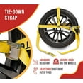 thumbnail image 3 of 8 Pack Products Heavy Duty Car Tie Down Straps for Trailers - 2" x 10' Durable Webbing Car Hauler Straps 10,000 lbs Break Strength Tire Straps for A Car Trailer, Truck, Utv, Wheel Straps, 3 of 9
