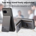 thumbnail image 3 of For Google Pixel 9A Wallet Phone Case,PC + PU Leather + TPU Hybrid Design,With Card Slots,Diagonal Fabric Pattern,Back Flip Kickstand,Shockproof Rugged Dropproof Phone Case,Gray, 3 of 9