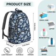 thumbnail image 5 of Paisley and Floral Blue Pattern Cute School Backpack Bag with Padded Back and Adjustable Shoulder Straps 16.9 X 12.6 X 5.9 Inches, 5 of 5