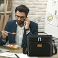 thumbnail image 6 of Lifewit Reusable Insulated Lunch Bag for Men, Lunch Box Women, Portable Cooler Freezable Soft Lunchbox Leakproof with Adjustable Shoulder Strap for Adult for Work Picnic or Travel, Black 15L, 6 of 9