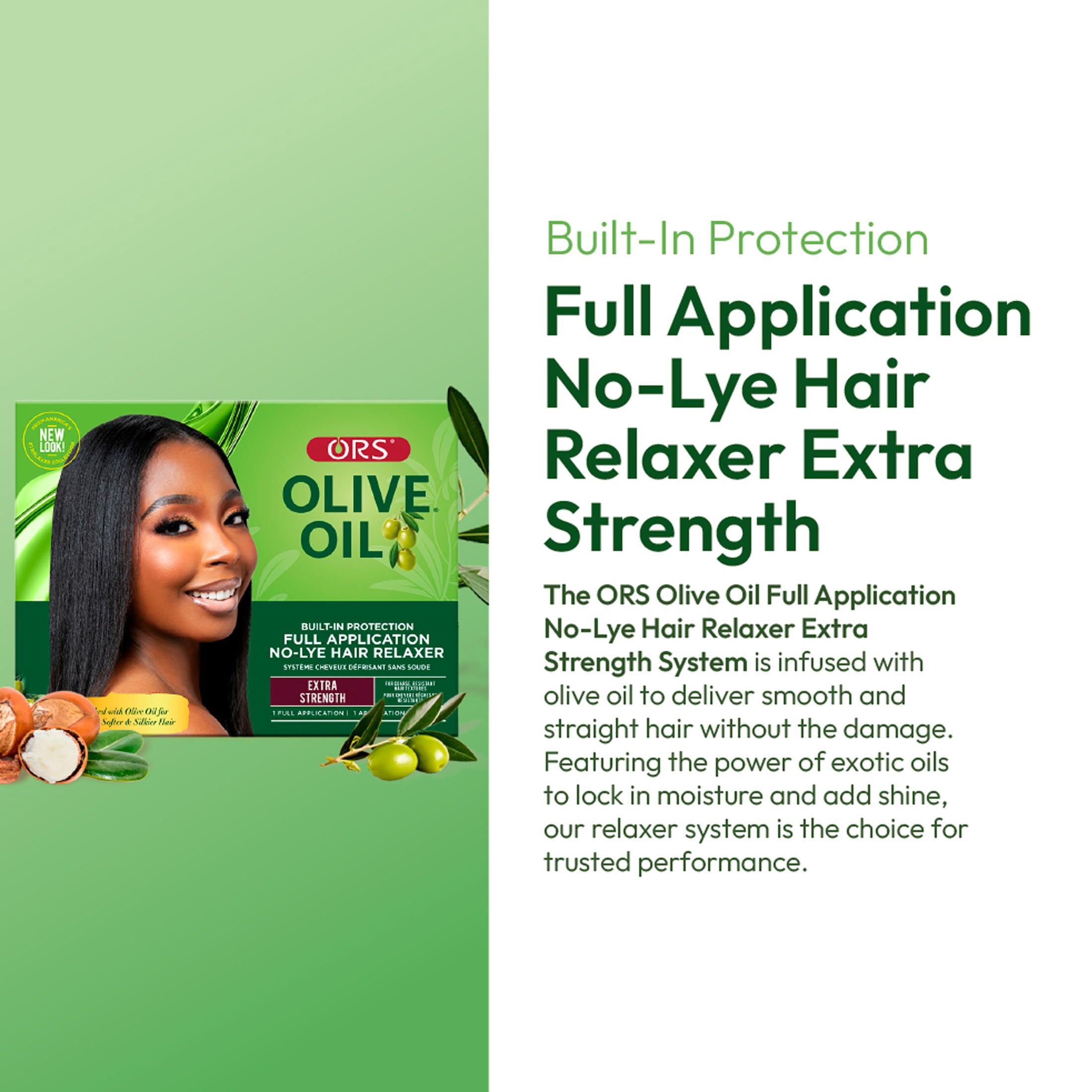 (4 pack) ORS Olive Oil Built-in Protection No-Lye Hair Relaxer, Extra Strength, 1 Application