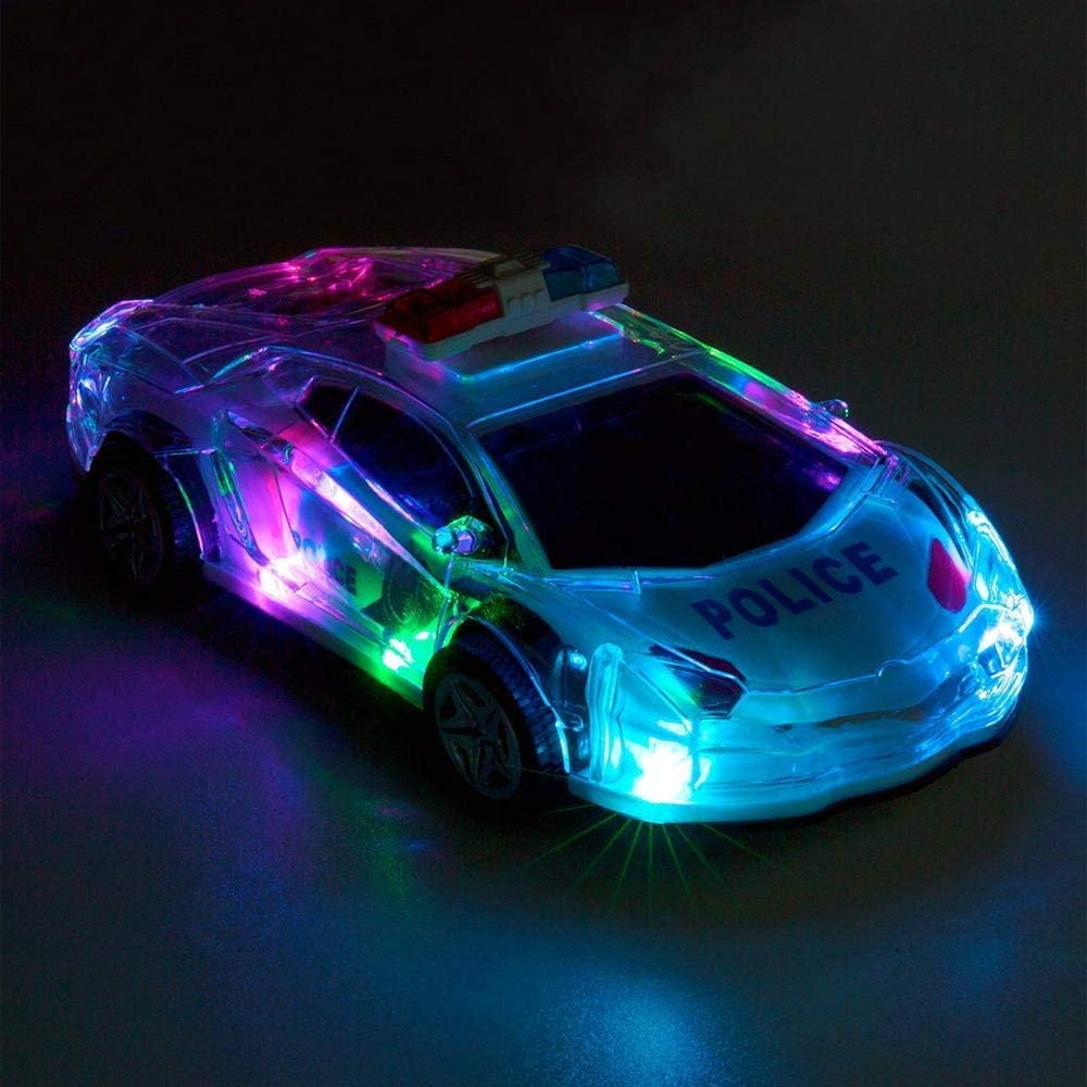 BATTERY OPERATED BUMB AND GO POLICE SUV VAN CAR w musical flashing lights toy 