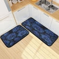 thumbnail image 7 of 2-Piece Kitchen Rugs Set Non-Slip Mats Carpet Floor for Kitchen, Bathroom (19.7"x27.6" & 19.7"x47.2") Deep Blue Flower, 7 of 7