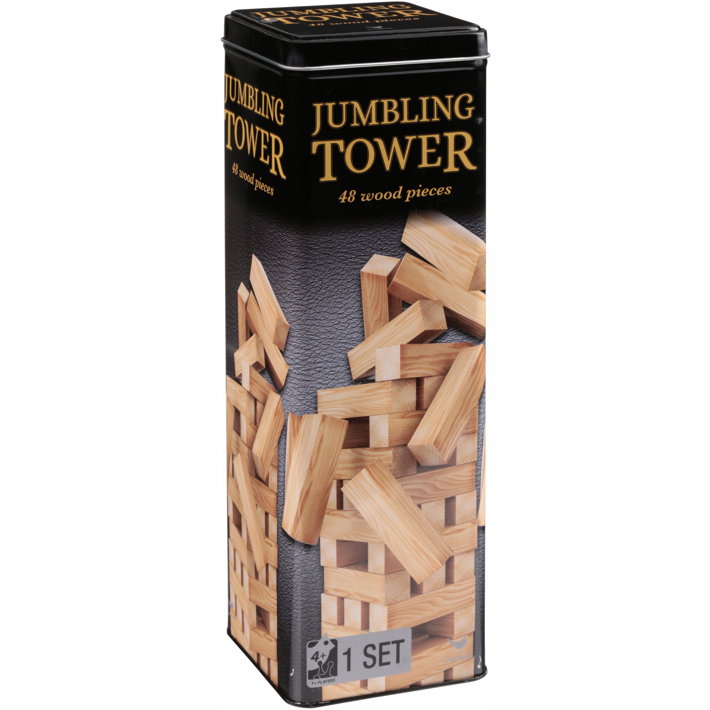 Cardinal Games Jumbling Tower Game with 48 Solid Wood Blocks