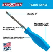 CHANNELLOCK #1 x 8-inch Professional Phillips Screwdriver, Precision Machined with Magnetic Tip & Tri-Lobe Grip, Ideal for Home Improvement, Made in USA (P108H)