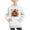 thumbnail image 2 of Odeerbi Teen Boys Halloween Hoodies Fall Winter Pullover Hooded Sweatshirts 4-14 Years Children's Halloween Printed Hoodie Long Sleeve Top Sweatshirt Teen Clothes Orange, 2 of 5