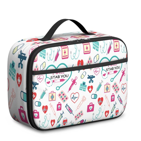 Cute Nurse Lunch Bag with Nursing, Nurse Life, and Saving Lives Every Day Designs – Insulated, Durable Lunch Tote for School, Travel, and Daycare