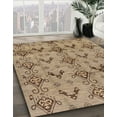 thumbnail image 2 of Ahgly Company Indoor Round Abstract Brown Sand Brown Abstract Area Rugs, 4' Round, 2 of 6