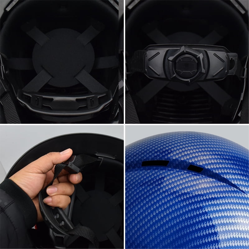 Full Brim Hard Hat - OSHA Safety Helmet Durable Lightweight Carbon Fiber Hard Hat, 6-Point Ratchet Suspension Protective Gear for Men and Women