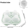 thumbnail image 3 of 4 cavity ice cube trays 3d silicone pink ice cube mold with green funnel shaped removable lid, 3 of 5