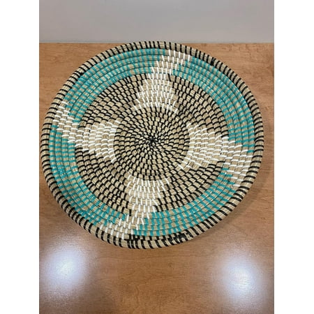 Room decor Boho Decor Hanging Wall Basket African Wicker Seagrass Rustic Farmhouse Wall Decorations for Living Room Rattan Tray Teal decor set 1 teal mothers day gifts