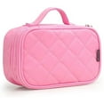 thumbnail image 1 of Bolsa de maquillaje, bolsa de cosméticos 20 * 12 * 8 cm Doble capa con espejo para mujer Rosa, 1 of 4