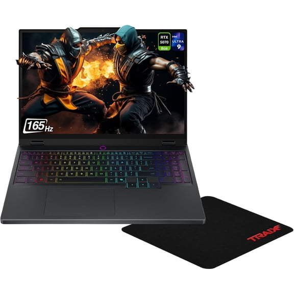 Lenovo Legion 5i Gaming Laptop, Intel Ultra 9-275HX, 16 GB DDR5 RAM, 1 TB PCIe SSD, 15.1" WQXGA (2560x1600)165Hz, Nvidia G-Force RTX 5070, 24-Zone RGB Backlit Keyboard, W11 Home, Black Traix Mousepad