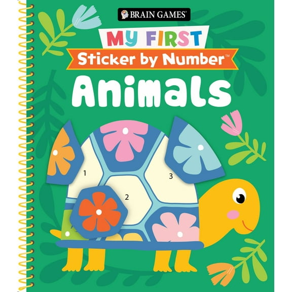 Brain Games - My First Sticker by Number: Animals (Spiral-Bound)