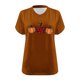 thumbnail image 4 of Fiudx Tops para Mujer Camiseta Básica de Verano de Color Sólido de Manga Corta Calabaza con Acción de Gracias con Cuello En V Grande para Mujer, 4 of 4