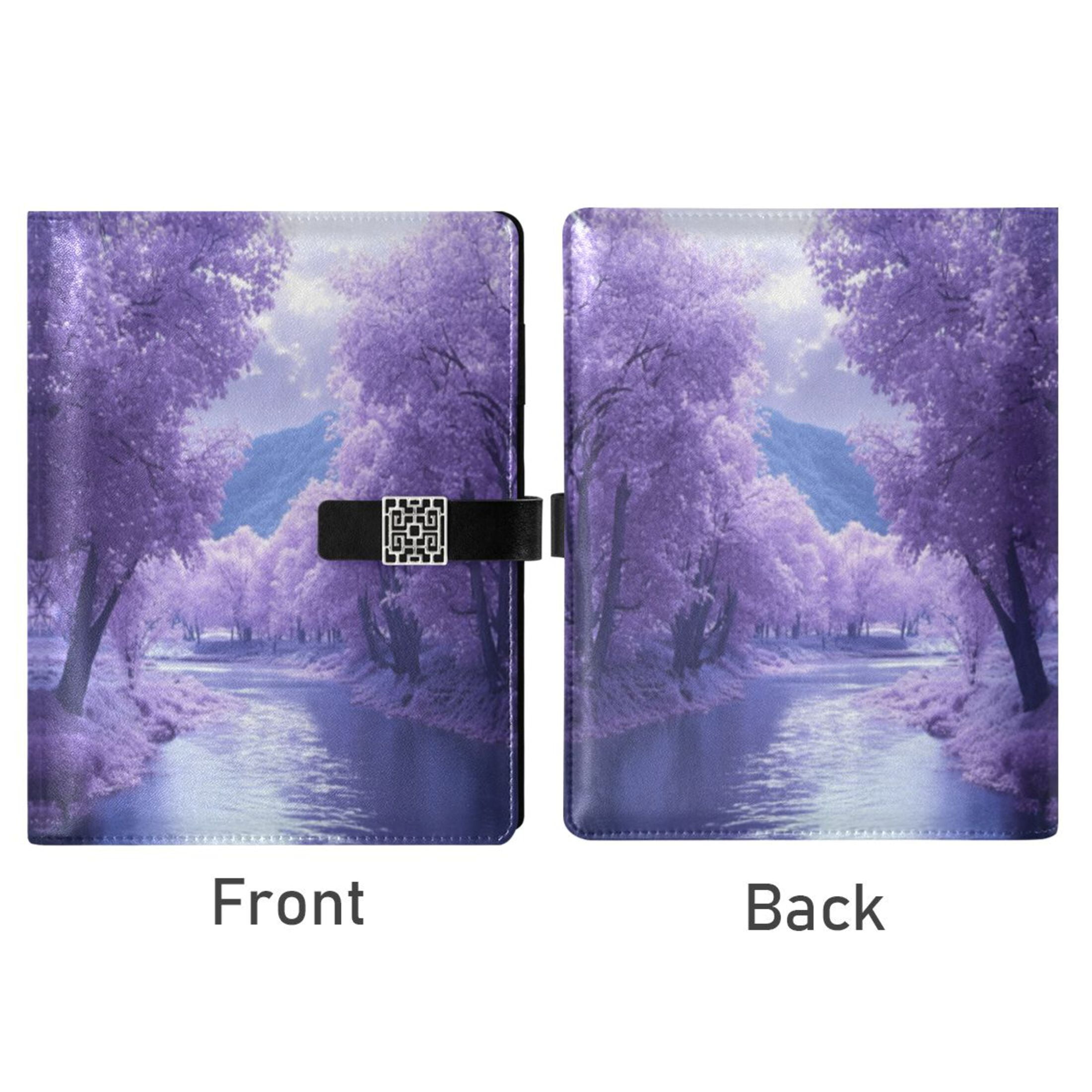 Leather Planner Leather Notebook Notebook Journal Binder Design Pen Pocket Design Convenient for Storage Purple River Picture