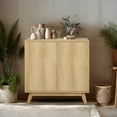 thumbnail image 4 of PHOYAL Fluted Sideboard and Buffets, Beige Buffet Cabinet with 2 Doors and Adjustable Shelves, Accent Cabinet for Living Room Kitchen Entryway, 4 of 10