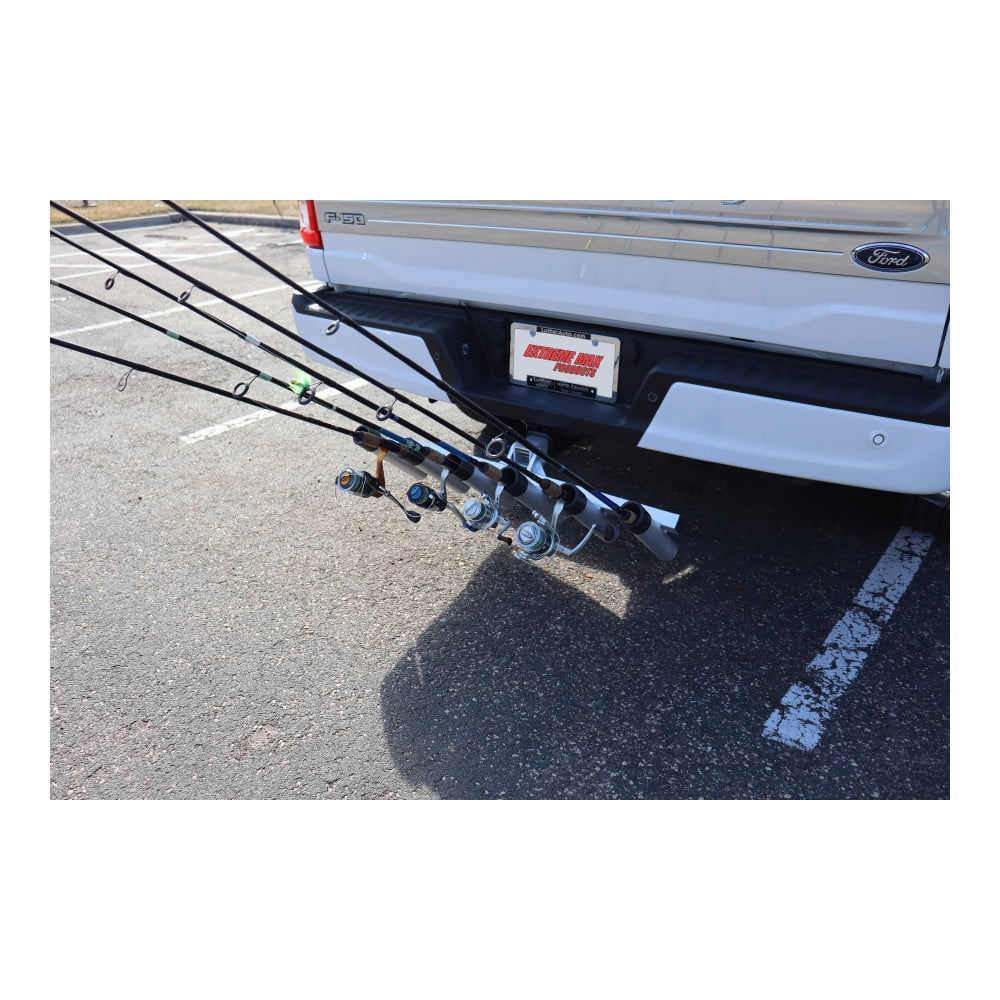 Extreme Max 3005.4275 Aluminum Pivoting Fishing Rod Holder for 2 Hitch  Receivers - 6-Rod Capacity 