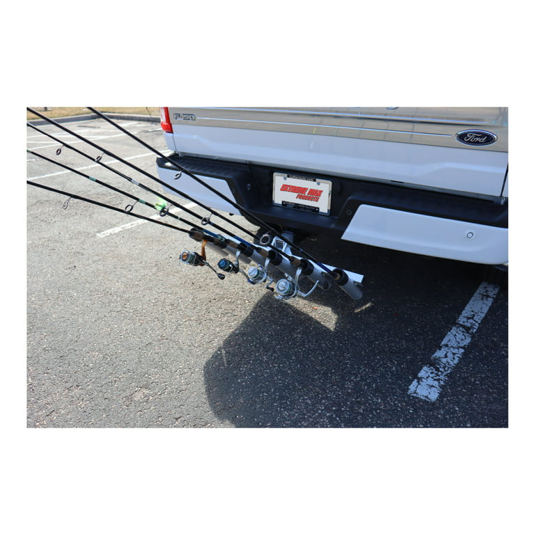 Aluminum Trailer Hitch Mounted Fishing Rod Holder for Trucks Jeeps 4