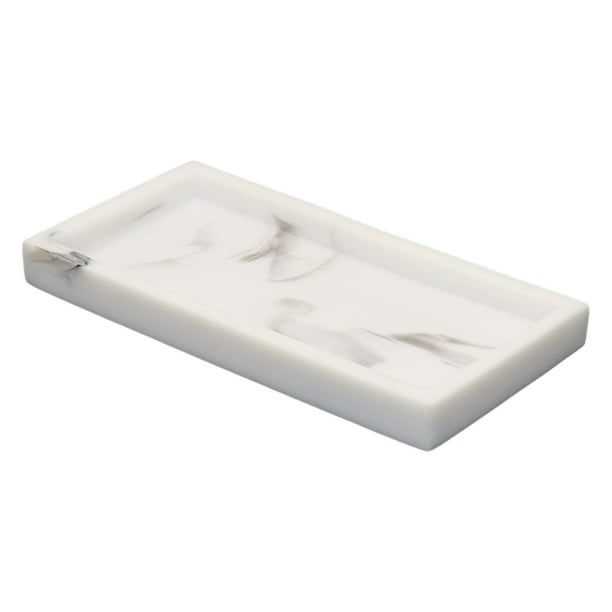 Inteprter Bandeja organizadora de baño versátil con textura veteada para baños pequeños Bandeja de baño Almacenamiento y organización del hogar Tipo 1