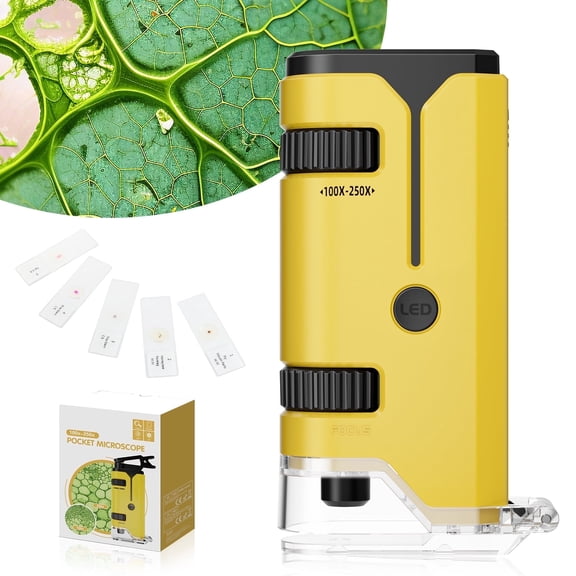 BEBANG Pocket Microscope, Mini Portable Handheld Microscope for Kids Adults Microbiology Home Lab Study, Phone Adapter