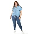 thumbnail image 5 of Blusa de mezclilla con nudo Roman Fashion /Tallas Extras, 5116 (Mezclilla light) azul 40, 5 of 5