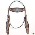 thumbnail image 2 of HILASON Western Horse Headstall Breast Collar Leather Tan, 2 of 8