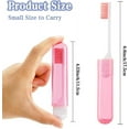 thumbnail image 4 of Travel Toothbrush, 3PCS Travel Toothbrush Set, Mini Toothbrush Soft Portable Toothbrush Travel with Tooth Brush Cover Small Folding Toothbrush Individually Wrapped for Travel Home,Black,Green,Pink, 4 of 7