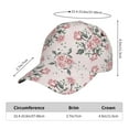 thumbnail image 2 of Honeii Rose Flowers Print Hat, Women's Baseball Hat Unisex Fit, Baseball Cap,Adjustable One Size, 2 of 6