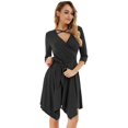 thumbnail image 3 of Unique Femmes Tricot Robe Slim Élégante Dames Robe Mode Irrégulière Ourlet Swing Sortir Ensemble Partie Porter Manches Longues Robe Maxi, 3 of 5