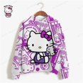 thumbnail image 2 of Sudaderas con capucha con estampado de HELLO KITTY para mujer, ropa de calle bonita de gran tamaño, Jersey recortado, Y2k, 2 of 4