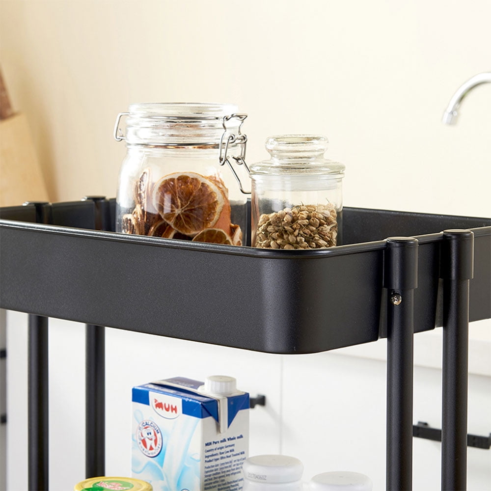 Lowestbest 3-Tier Storage Utility Cart, Mobile Shelving Unit Organizer with 4 Wheels for Home Kitchen Office Lowestbest 3-Tier Storage Utility Cart, Mobile Shelving Unit Organizer with 4 Wheels for Home Kitchen Office