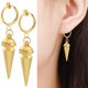 thumbnail image 4 of 2x Pendientes cónicos dorados de aleación de zinc creativos, joyería ligera de moda para fotografía ClipOnHoop giratorio, 4 of 9