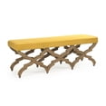 thumbnail image 3 of Zentique LI-S13-18-100 Yellow 57 x 19 Judith Bench, Natural & Yellow Raw Silk, 3 of 3
