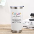 thumbnail image 5 of Christmas Gifts for Women Boss Coworker Teacher Friend - Chaos Coordinator Tumbler - Birthday, Funny Gifts for Women, 20oz White, 5 of 6