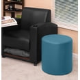 thumbnail image 4 of Regency Logan Upholstered Soft Round Shape Ottoman - Peacock Teal, 4 of 5
