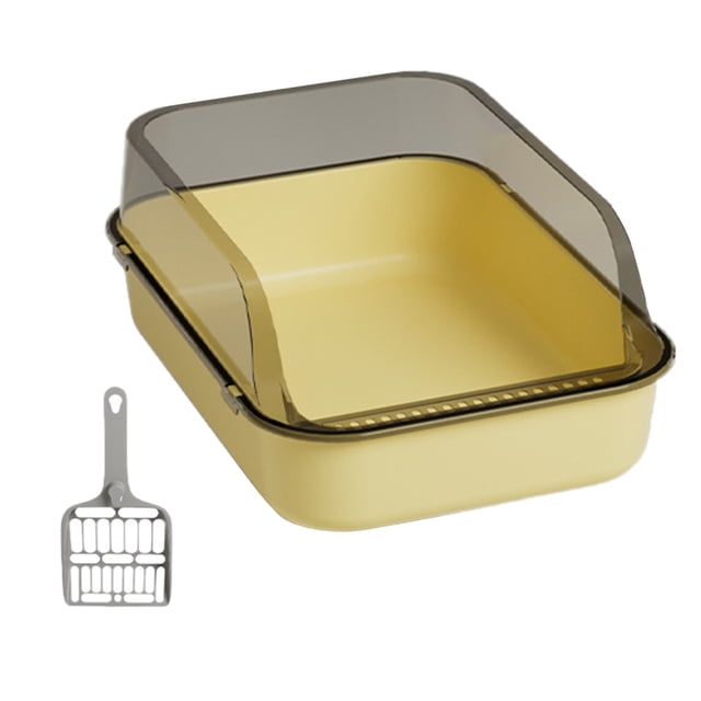 Open Litter U Shape Lowered Entry Pet Toilet With Bedpan Easy Clean Kitty Litter Pan Semi Enclosed For All Size Cats